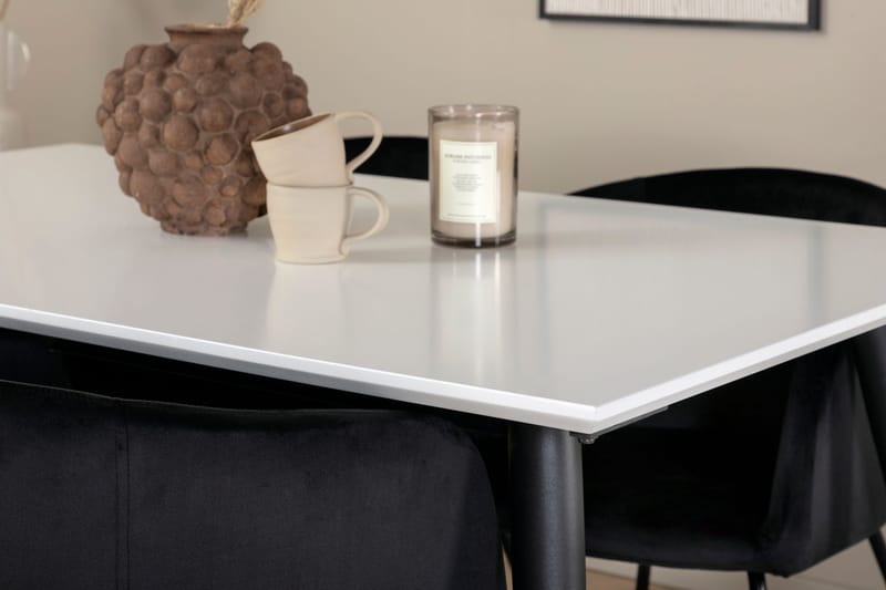 Rektangulär matgrupp Venture Home Svart Vit 4st - Møbler - Bord - Spisegruppe