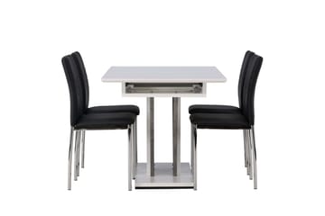 Rektangulär matgrupp Venture Home Svart Vit 4st - Møbler - Bord - Spisegruppe