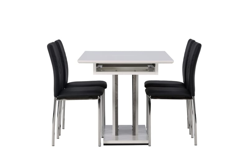 Rektangulär matgrupp Venture Home Svart Vit 4st - Møbler - Bord - Spisegruppe