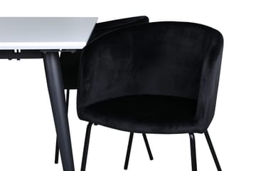 Rektangulär matgrupp Venture Home Svart Vit 4st - Møbler - Bord - Spisegruppe