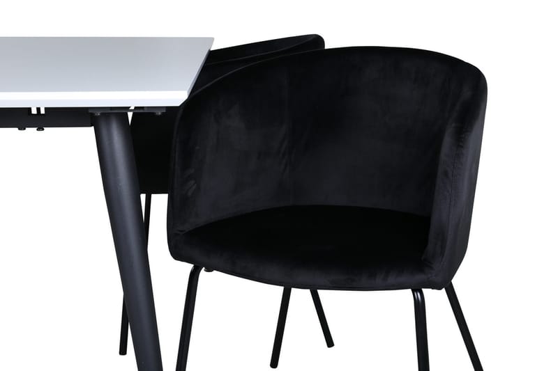 Rektangulär matgrupp Venture Home Svart Vit 4st - Møbler - Bord - Spisegruppe