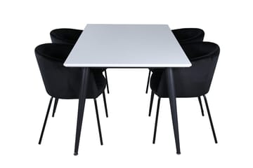 Rektangulär matgrupp Venture Home Svart Vit 4st - Møbler - Bord - Spisegruppe