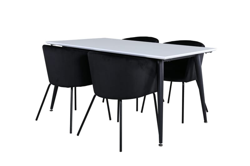 Rektangulär matgrupp Venture Home Svart Vit 4st - Møbler - Bord - Spisegruppe