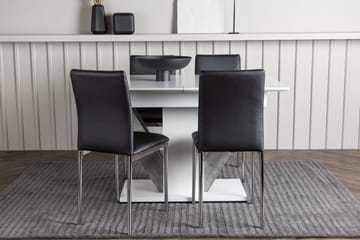 Rektangulär matgrupp Venture Home Svart Vit 4st - Møbler - Bord - Spisegruppe