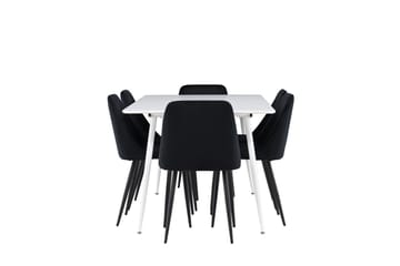 Rektangulär matgrupp Venture Home Svart Vit 6st - Møbler - Bord - Spisegruppe