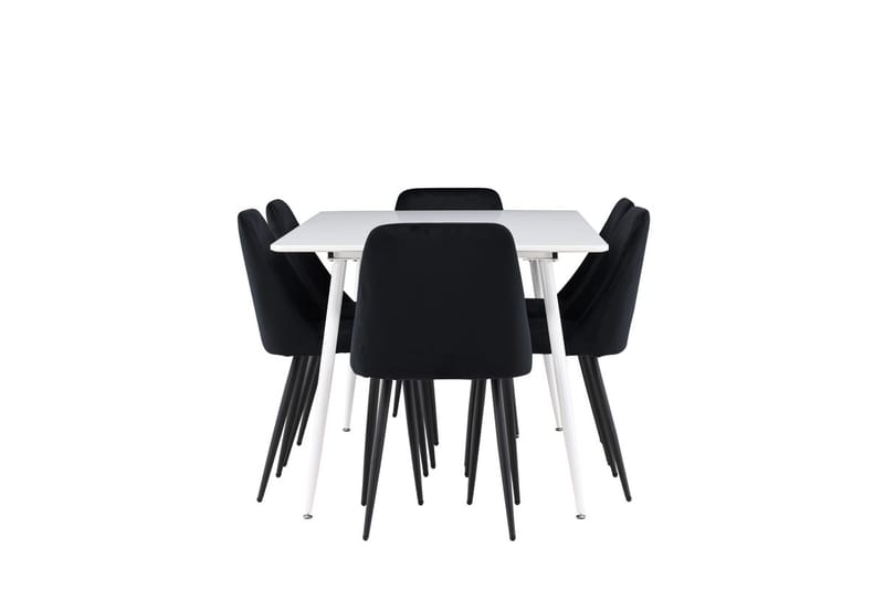Rektangulär matgrupp Venture Home Svart Vit 6st - Møbler - Bord - Spisegruppe