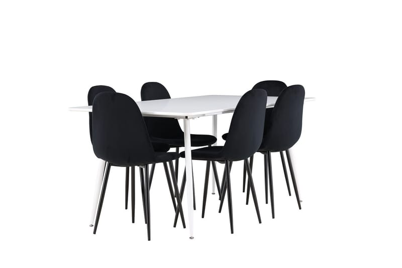 Rektangulär matgrupp Venture Home Svart Vit 6st - Møbler - Bord - Spisegruppe