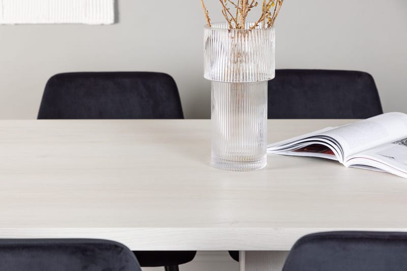 Rektangulär matgrupp Venture Home Svart Vit 6st - Møbler - Bord - Spisegruppe