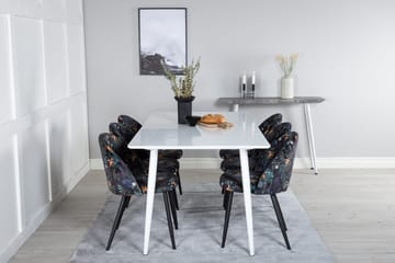 Rektangulär matgrupp Venture Home Svart Vit 6st - Møbler - Bord - Spisegruppe