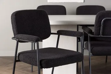 Rektangulär matgrupp Venture Home Svart Vit 6st - Møbler - Bord - Spisegruppe