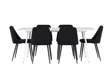 Rektangulär matgrupp Venture Home Svart Vit 6st - Møbler - Bord - Spisegruppe