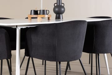 Rektangulär matgrupp Venture Home Svart Vit 6st - Møbler - Bord - Spisegruppe