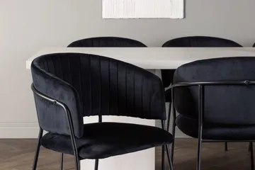 Rektangulär matgrupp Venture Home Svart Vit 6st - Møbler - Bord - Spisegruppe