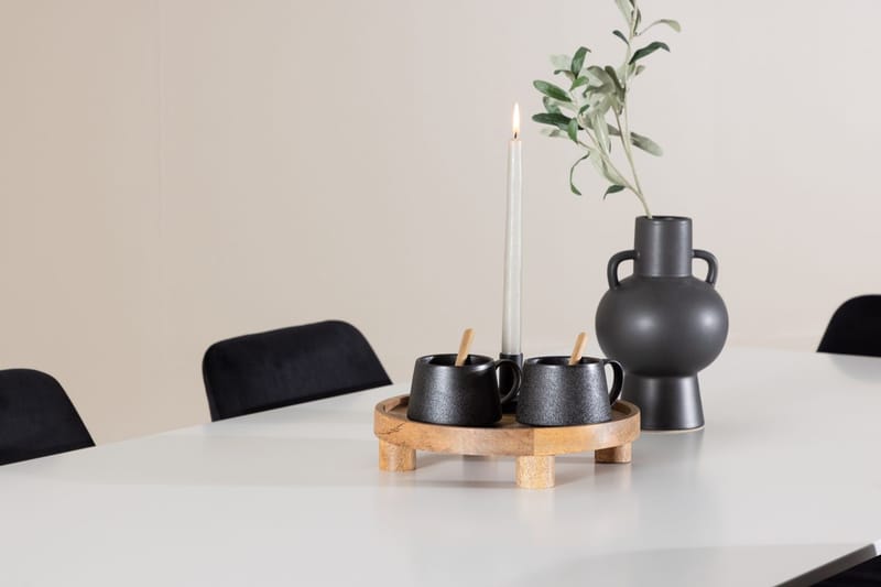 Rektangulär matgrupp Venture Home Svart Vit 6st - Møbler - Bord - Spisegruppe