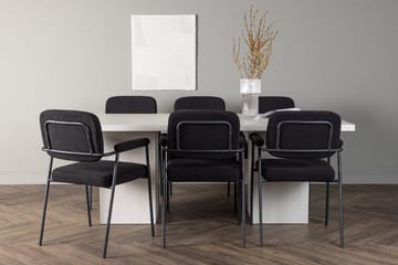 Rektangulär matgrupp Venture Home Svart Vit 6st - Møbler - Bord - Spisegruppe