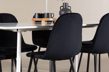 Rektangulär matgrupp Venture Home Svart Vit 6st - Møbler - Bord - Spisegruppe