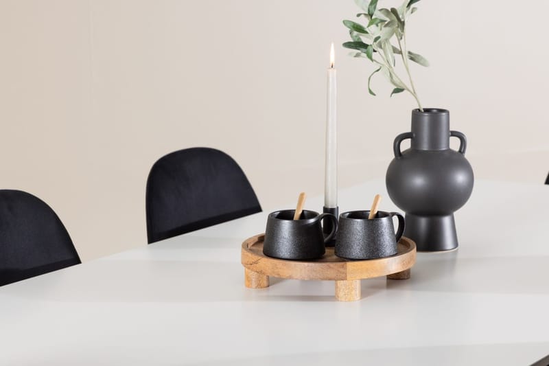 Rektangulär matgrupp Venture Home Svart Vit 6st - Møbler - Bord - Spisegruppe