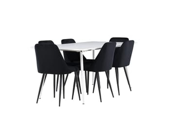Rektangul är matgrupp Venture Home Svart Vit 6st - Møbler - Bord - Spisegruppe