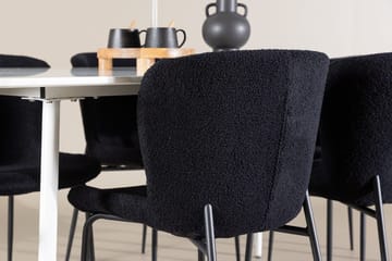 Rektangulär matgrupp Venture Home Svart Vit 6st - Møbler - Bord - Spisegruppe