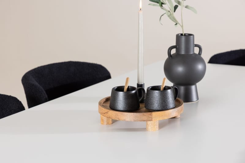 Rektangulär matgrupp Venture Home Svart Vit 6st - Møbler - Bord - Spisegruppe