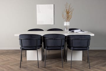 Rektangulär matgrupp Venture Home Svart Vit 6st - Møbler - Bord - Spisegruppe