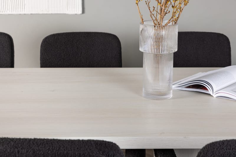 Rektangulär matgrupp Venture Home Svart Vit 6st - Møbler - Bord - Spisegruppe