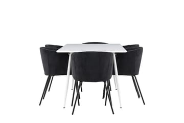 Rektangulär matgrupp Venture Home Svart Vit 6st - Møbler - Bord - Spisegruppe