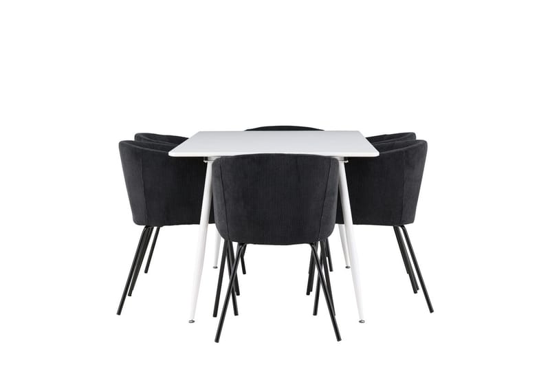 Rektangulär matgrupp Venture Home Svart Vit 6st - Møbler - Bord - Spisegruppe