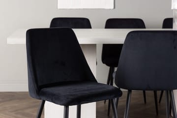 Rektangulär matgrupp Venture Home Svart Vit 6st - Møbler - Bord - Spisegruppe