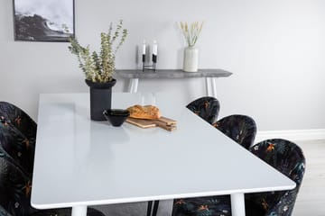 Rektangulär matgrupp Venture Home Svart Vit 6st - Møbler - Bord - Spisegruppe