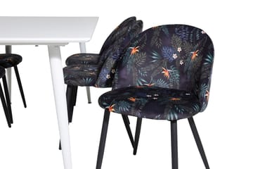 Rektangulär matgrupp Venture Home Svart Vit 6st - Møbler - Bord - Spisegruppe