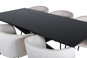 Rektangulär matgrupp Venture Home Svart - Møbler - Bord - Spisegruppe
