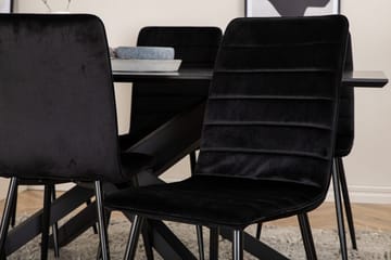 Rektangulär matgrupp Venture Home Svart - Møbler - Bord - Spisegruppe