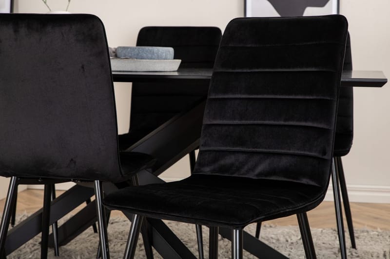 Rektangulär matgrupp Venture Home Svart - Møbler - Bord - Spisegruppe