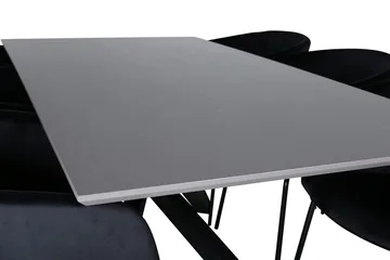 Rektangulär matgrupp Venture Home Svart - Møbler - Bord - Spisegruppe