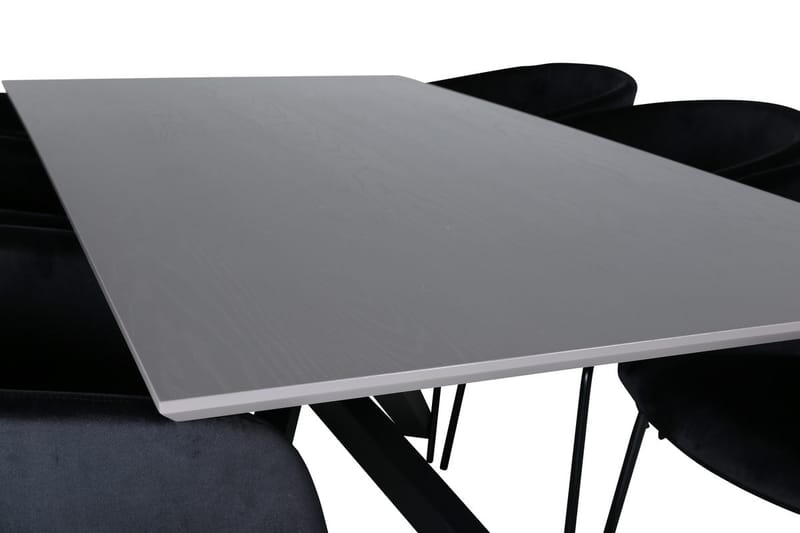 Rektangulär matgrupp Venture Home Svart - Møbler - Bord - Spisegruppe