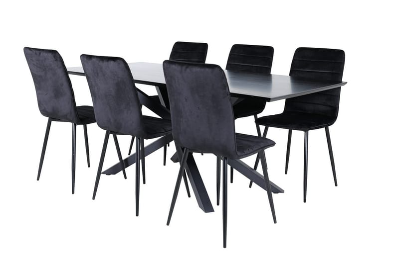 Rektangulär matgrupp Venture Home Svart - Møbler - Bord - Spisegruppe