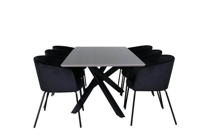 Rektangulär matgrupp Venture Home Svart - Møbler - Bord - Spisegruppe