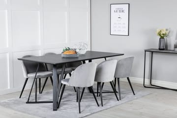 Rektangulär matgrupp Venture Home Svart - Møbler - Bord - Spisegruppe