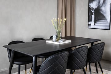 Rektangulär matgrupp Venture Home Svart - Møbler - Bord - Spisegruppe
