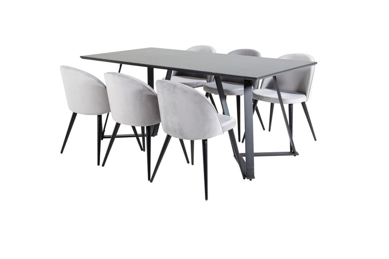 Rektangulär matgrupp Venture Home Svart - Møbler - Bord - Spisegruppe