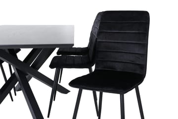 Rektangulär matgrupp Venture Home Svart - Møbler - Bord - Spisegruppe