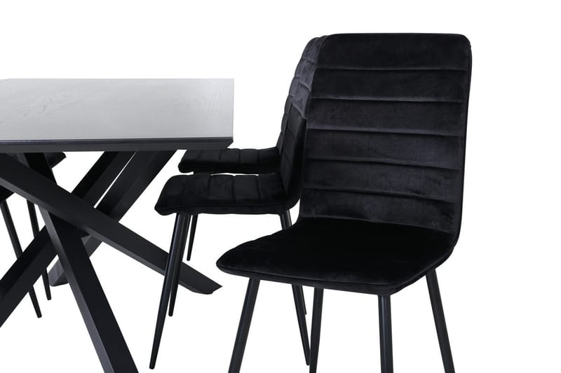 Rektangulär matgrupp Venture Home Svart - Møbler - Bord - Spisegruppe