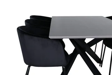 Rektangulär matgrupp Venture Home Svart - Møbler - Bord - Spisegruppe