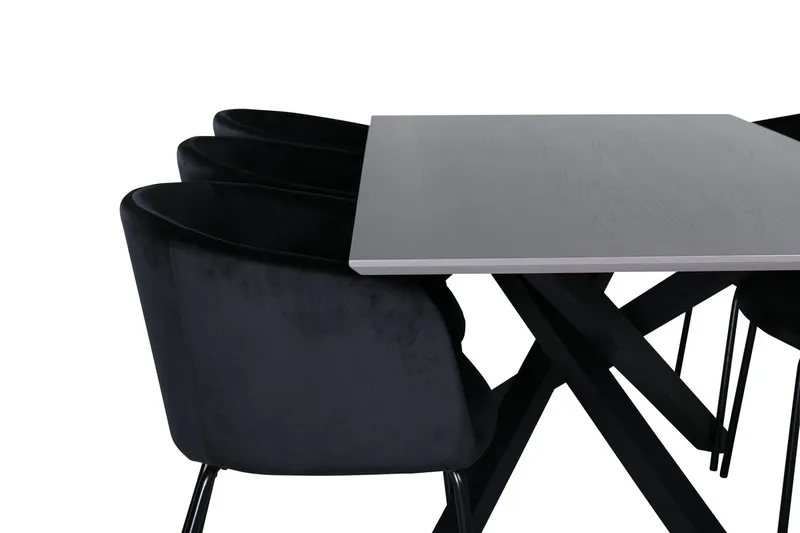 Rektangulär matgrupp Venture Home Svart - Møbler - Bord - Spisegruppe
