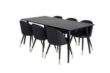 Rektangulär matgrupp Venture Home Svart - Møbler - Bord - Spisegruppe