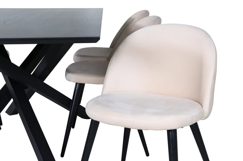 Rektangulär matgrupp Venture Home Svart - Møbler - Bord - Spisegruppe