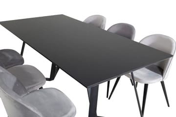 Rektangulär matgrupp Venture Home Svart - Møbler - Bord - Spisegruppe