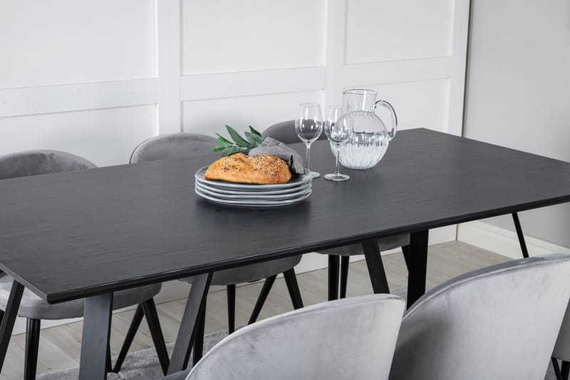 Rektangulär matgrupp Venture Home Svart - Møbler - Bord - Spisegruppe