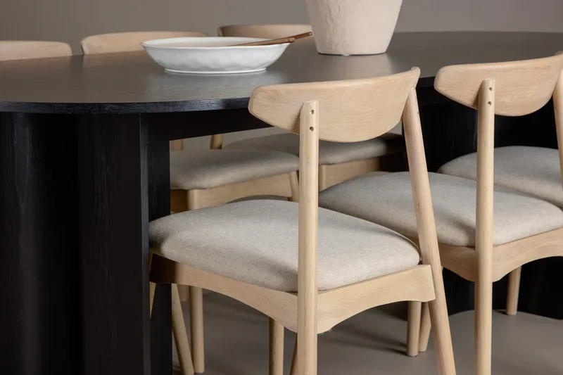 Rektangulär matgrupp Venture Home Svart - Møbler - Bord - Spisegruppe